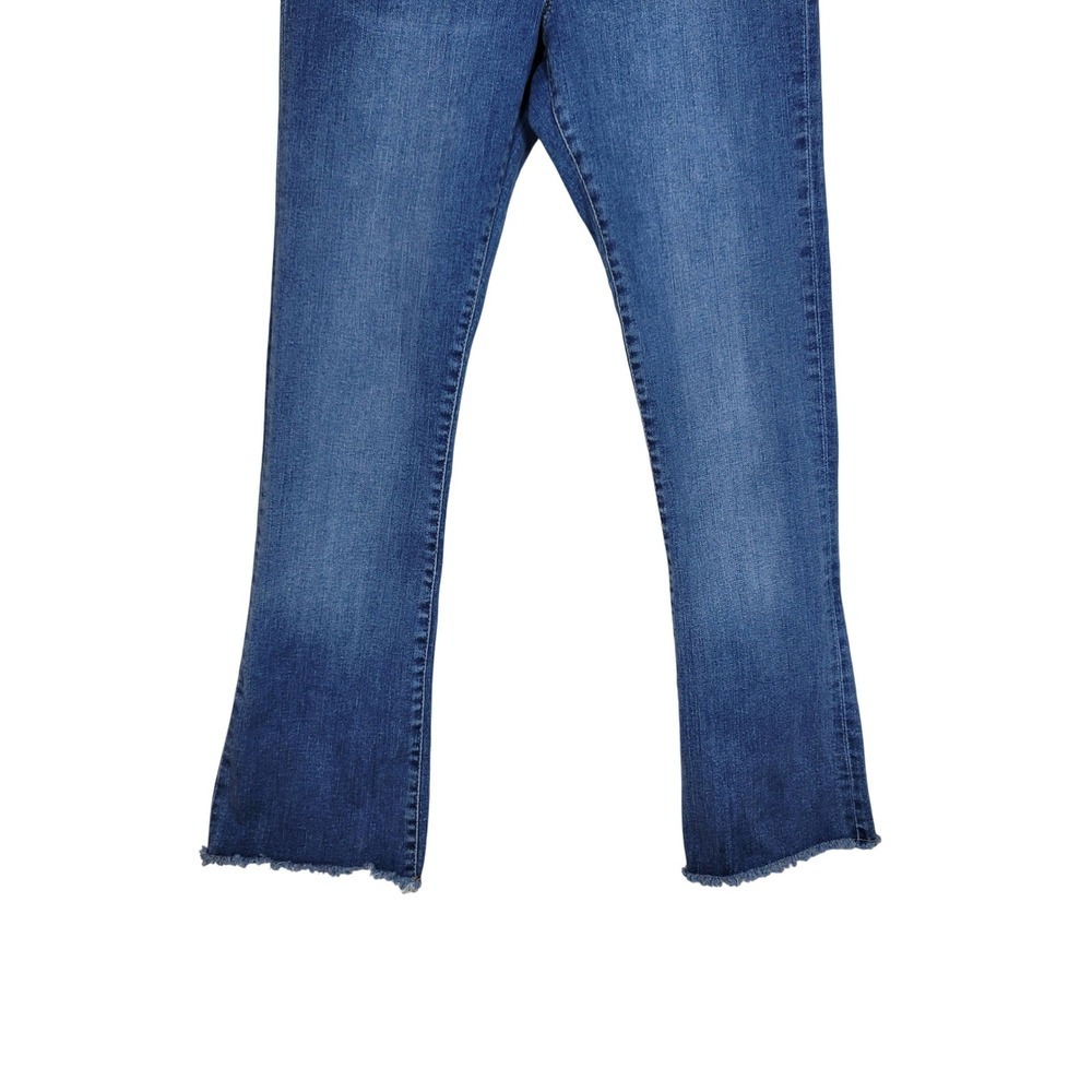 Free People Wide Leg Frayed Hem Jeans 27 Boho Mid Rise Ankle Denim Blue - Picture 3 of 9